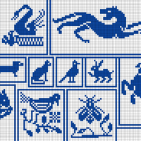 Various critters from Priscilla Filet Crochet Book