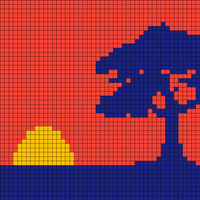 coucher soleil INTARSIA