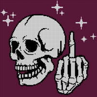 Skull and finger