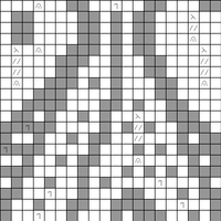 Halibut Motif, Rows 21 - 40, Stitches 1-32