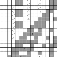 Halibut Motif, Rows 21-40,  Stitches 33-62
