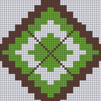 Diamond with Crosshatch 3 colours