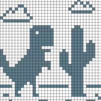 dino walking right with cactus - no internet chrome game