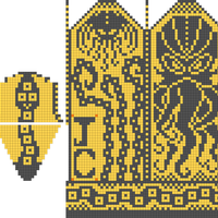 Cthulu Mitten with JC Initials L