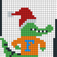 Copy of Santa Gator w/blue/orange