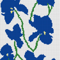 Blue Flower Intarsia