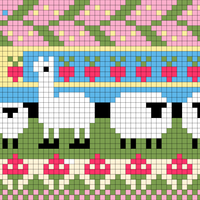 Spring Jumper test swatch 2 with sheeps and alpaca