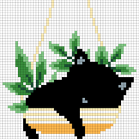 Black Cat Hanging Plant