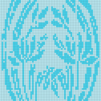 Japanese flower 6 silhouette cross stitch pattern in pdf.jpg