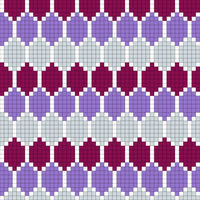 Magenta-Purple-Grey Dragon scale colorwork