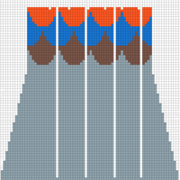 배색무늬 뜨기 B(소매)
