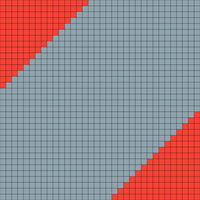 Gray with orange corners 