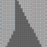 slip first, opposite rib, m1L right side, begin increase middle