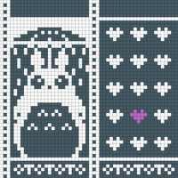 totoro with hearts