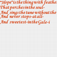 hope is a thing with feathers