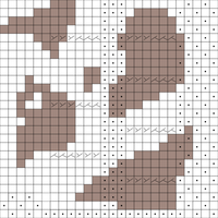 tranças e intarsia muestra de puntos 