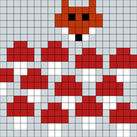 fox and mushroom