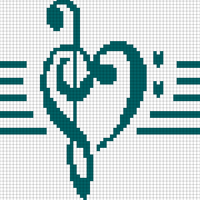Treble Clef Bass Clef Heart Music