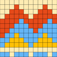 Orange/blue/yellow Baby hat mountains