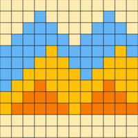Copy of Orange/blue/yellow Baby hat mountains