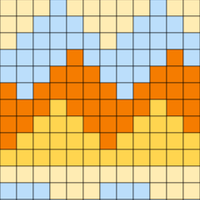 Copy of Copy of Orange/blue/yellow Baby hat mountains