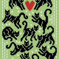 Copy of Baby blanket with cats (based on child's sweater with a cat pattern)