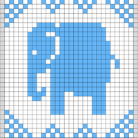  Elephant-BlueWhite