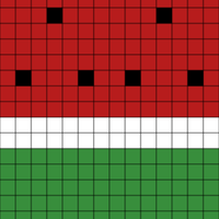 Watermelon - 14 stitches, small