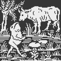 Copy of Copy of Copy of Copy of Frog and Cow from antique pattern library