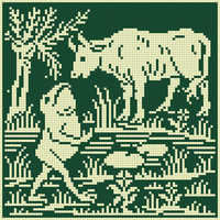 Copy of Copy of Frog and Cow from antique pattern library