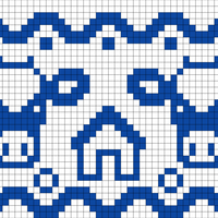 Copy of Copy of Cow head with geometric and house decoration