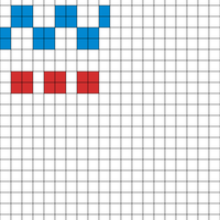 white blue red