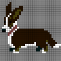 Sport corgi cardigan knitting chart pattern