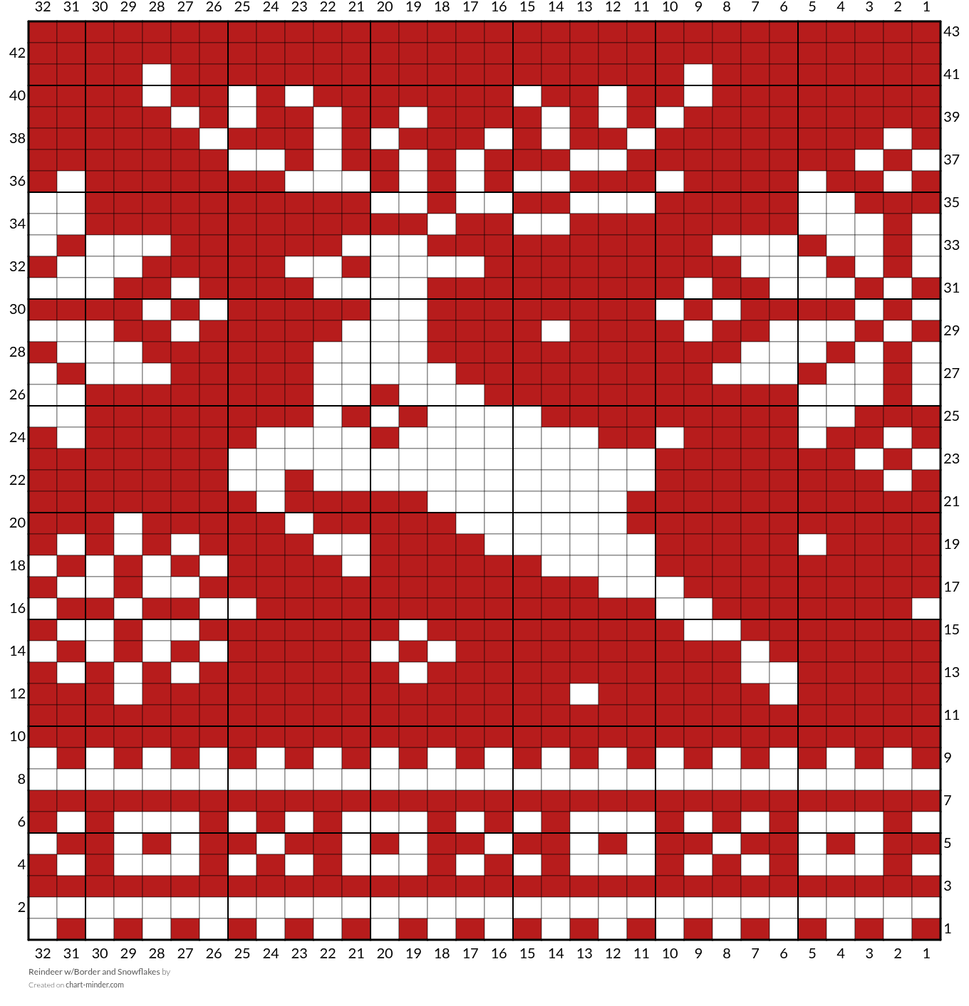 Reindeer w/Border and Snowflakes