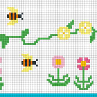 Flowers & Bee Speilvendt
