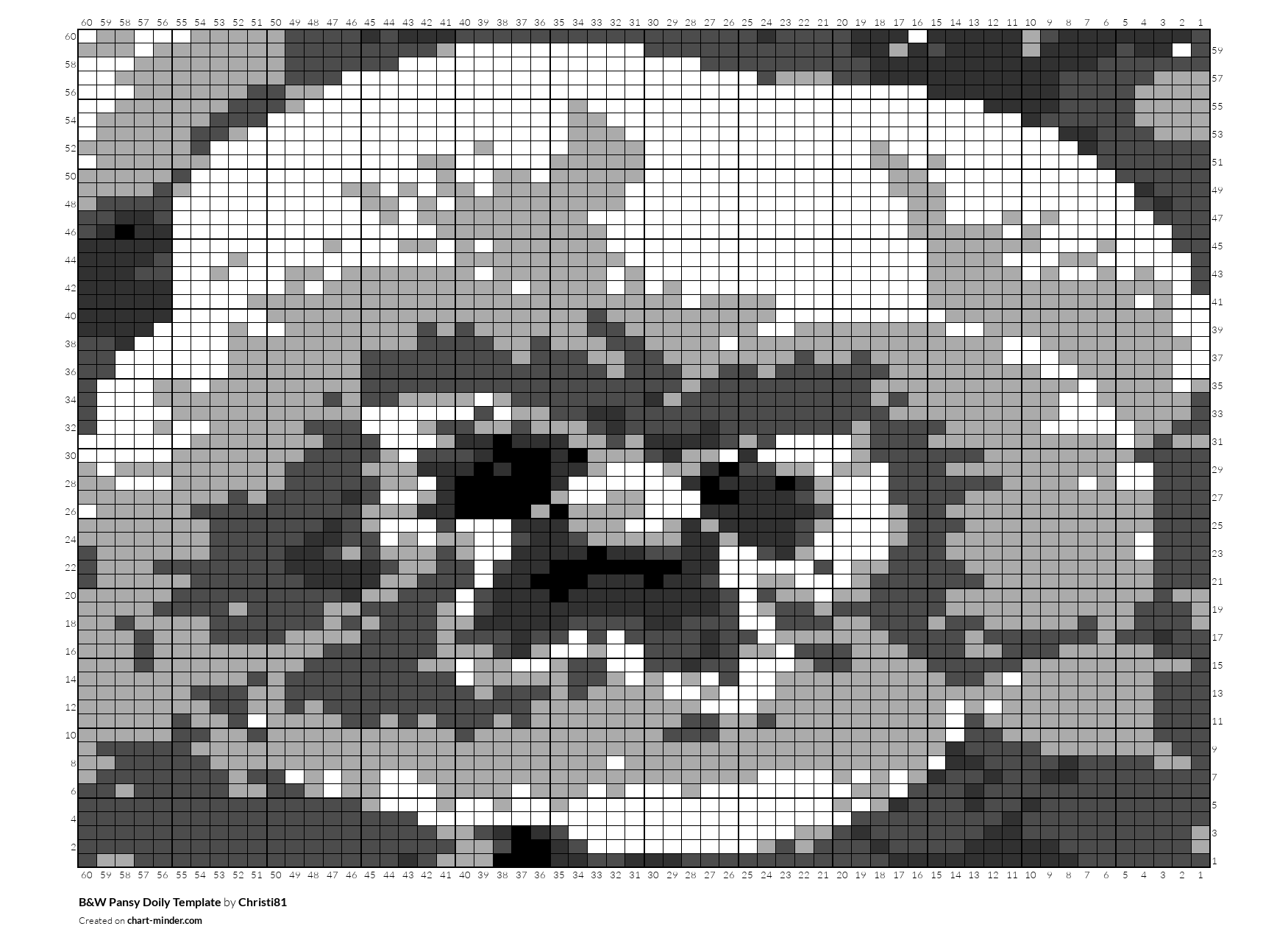 B&W Pansy Doily Template