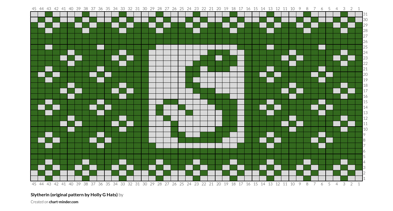 Slytherin (original pattern by Holly G Hats)