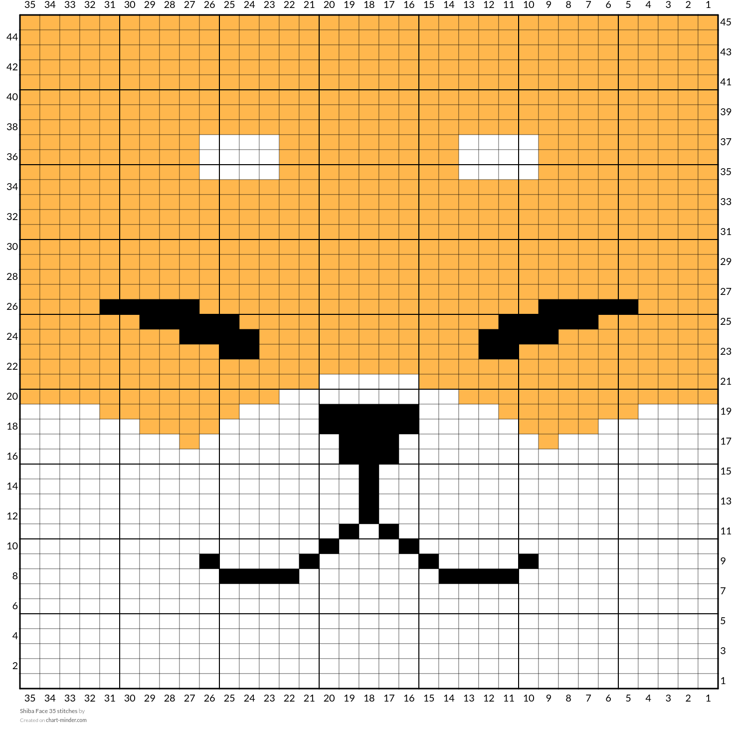 Shiba Face 35 stitches