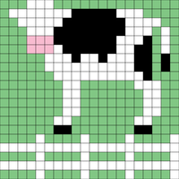 cow facing left
