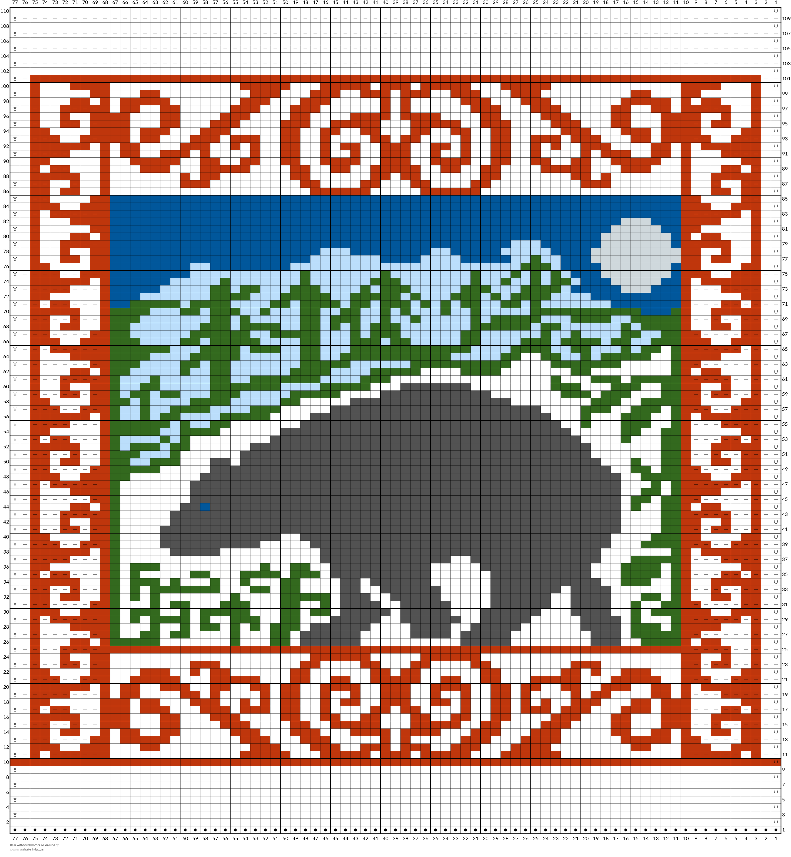 Bear with Scroll border All Around