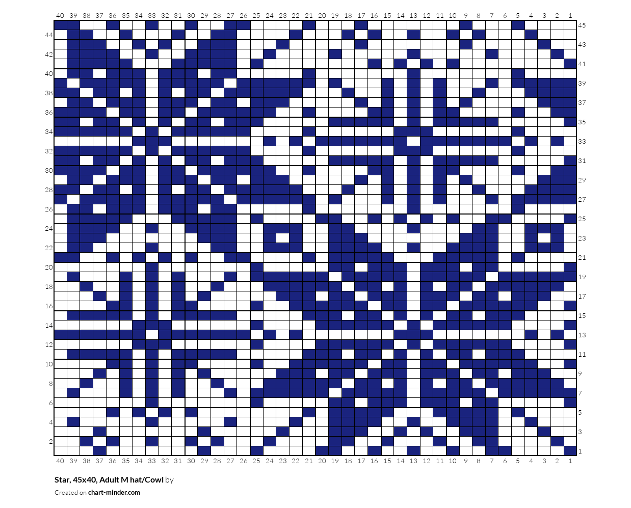 Star, 45x40, Adult M hat/Cowl