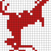 35 Row Jumping Reindeer Motif for Stocking 