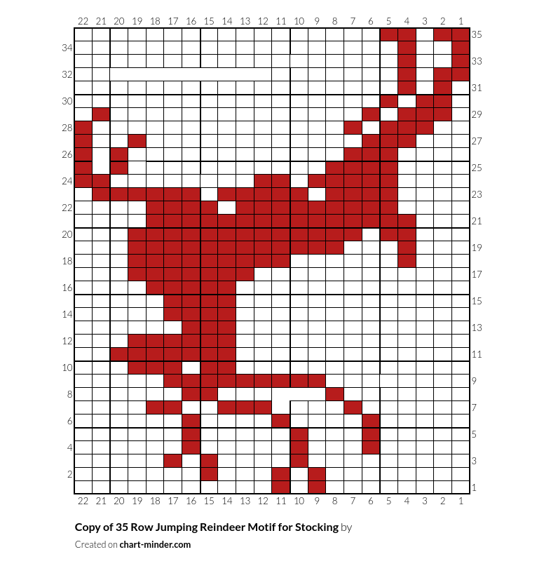 Copy of 35 Row Jumping Reindeer Motif for Stocking 