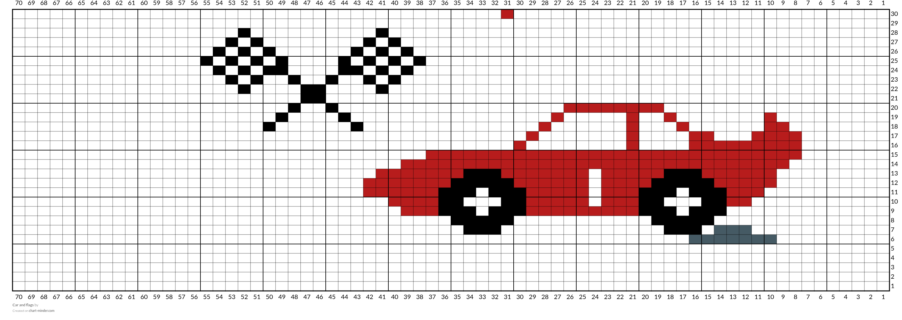 Car and flags