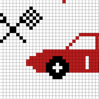 Car and flags