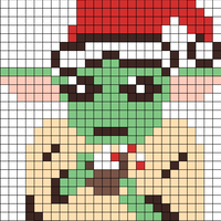 Baby Yoda Sipping Tea Christmas Pattern