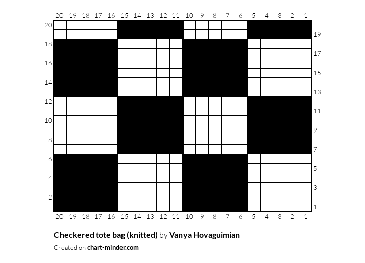 Checkered tote bag (knitted)