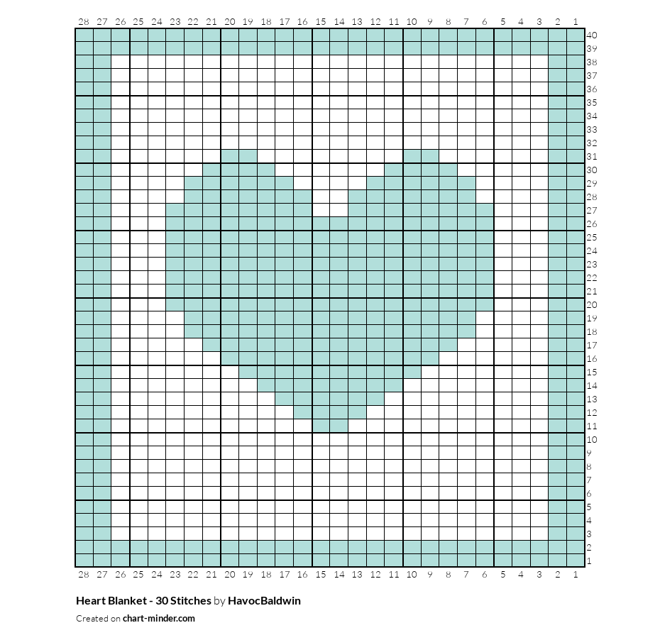 Heart Blanket - 30 Stitches