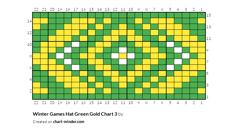 Winter Games Hat Green Gold Chart 3