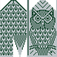 Owl Mittens S with inlet